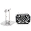 Mens Cufflinks in Scottish Thistle Design  Pewter and Black Enamel