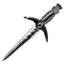 Thistle Pommel Dagger Kilt Pin with Diamond Pattern Guard and Blade Black Chrome Finish
