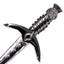 Thistle Pommel Dagger Kilt Pin with Diamond Pattern Guard and Blade Black Chrome Finish