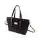 Harris Tweed Large Spey Tote Bag with Shoulder Straps - Dark Purple Check