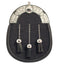 Full Dress Sporran - Charcoal Wool Front - Chrome Finish