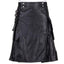 Mens Black 100% Leather Kilt - Instock
