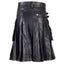 Mens Black 100% Leather Kilt - Instock