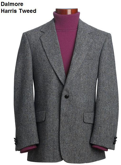 Mens Classic Genuine Scottish Harris Tweed Wool Blazer Jacket - Dalmore