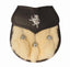 Semi Dress Sporran - White Rabbit Fur - Lion Emblem