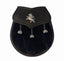 Semi Dress Sporran - Black Rabbit Fur - Lion Emblem