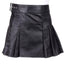 Ladies Black 100% Leather Mini Kilt - Instock