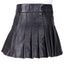 Ladies Black 100% Leather Mini Kilt - Instock
