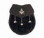 Semi Dress Sporran - Black Rabbit Fur - Masonic Emblem