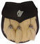 Semi Dress Sporran - White Rabbit Fur - Harp Emblem