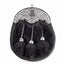 Kids Full Dress Black Rabbit Fur Sporran, Ornate Cantle