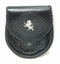 Black Leather Embossed Lion Motif Sporran