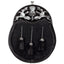 Full Dress Black Calfskin Chrome Black Enamel Thistle Relief Sporran