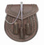 Brown Leather Braided Sporran - Thistle Pin Lock