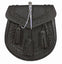 Black Leather Braided Sporran - Thistle Pin Lock