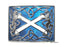 Saltire Lion Rampant Belt Buckle, Blue Enamel, Chrome Finish