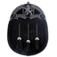 Full Dress Sporran - Polished Cantle Black Enamel Lion and Saltire Design - Black Seal Skin