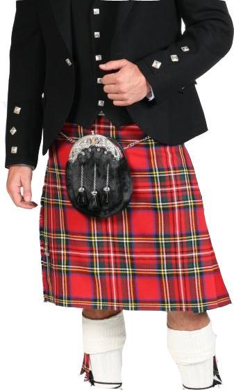 Men's Kilt, 8 Yard Mediumweight, Lochcarron Braeriach, Traditionally Hand Stitched