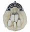 Full Dress Sporran - White Rabbit Fur - 5 Tassels Celtic Swirl