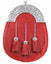 Full Dress Sporran - Red Calfskin - Chrome Celtic Design
