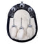 Full Dress Chrome Knot and Weave Cantle Sporran - White Rabbit Fur