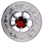 Miniature Thistle Design and Orange Stone Brooch - Chrome Finish