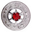Miniature Thistle Design and Red Stone Brooch - Chrome Finish