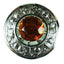 Topaz Stone Thistle Plaid Brooch - Chrome Finish