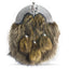 Full Dress Chrome Central Thistle Sporran - Grey Fox Fur