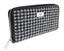 Harris Tweed Long Zip Purse - Black/White Dogtooth