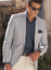 Albatross Wool Linen Fashion Fit Jacket by Brook Taverner - Blue Check