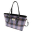 Harris Tweed Large Spey Tote Bag with Shoulder Straps in Pink Check