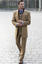 Jacobsen Wool Country Check Coat by Brook Taverner - Gold with Navy/Orange Check