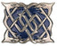 Serpent Kilt Buckle In Antique Finish With Blue Enamel