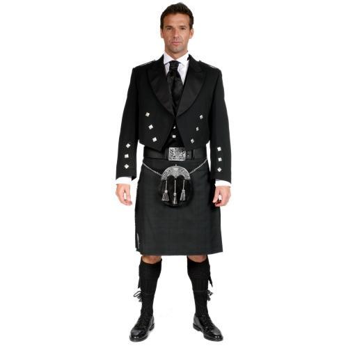 Black Isle Tartan Prince Charlie Jacket Dress Kilt Outfit with 16oz 8 Yard Handmade Kilt