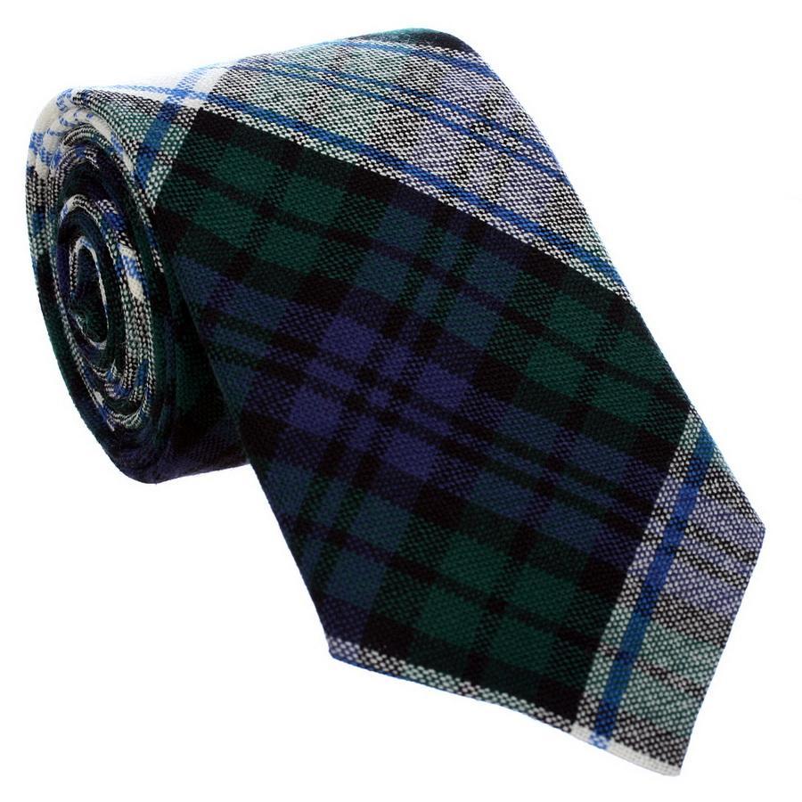 100% Wool Tartan Neck Tie - Black Watch Modern Dress