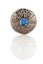 Jewel Thistle Plaid Brooch In Antique Finish With Blue Stone