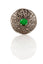 Jewel Thistle Plaid Brooch In Antique Finish With Green Stone