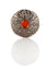 Jewel Thistle Plaid Brooch In Antique Finish With Orange Stone