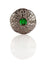 Jewel Thistle Plaid Brooch In Black Chrome Finish With Green Stone