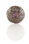 Jewel Thistle Plaid Brooch In Black Chrome Finish With  Purple Stone