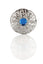 Jewel Thistle Plaid Brooch In Chrome Finish With Blue Stone