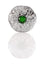 Jewel Thistle Plaid Brooch In Chrome Finish With Green Stone