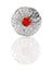 Jewel Thistle Plaid Brooch In Chrome Finish With Orange Stone