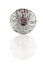 Jewel Thistle Plaid Brooch In Chrome Finish With Purple Stone