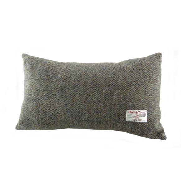 Harris Tweed  Rectangle Cushion - Brown Herringbone/Brown Back