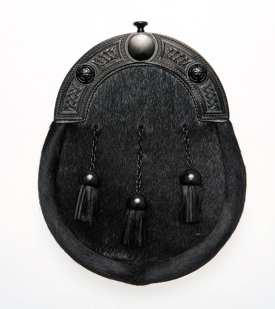 Black Full Dress Black Calskin Celtic Knot Sporran