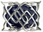 Serpent Kilt Buckle In Chrome Finish With Blue Enamel