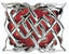 Serpent Kilt Buckle In Chrome Finish With Red Enamel