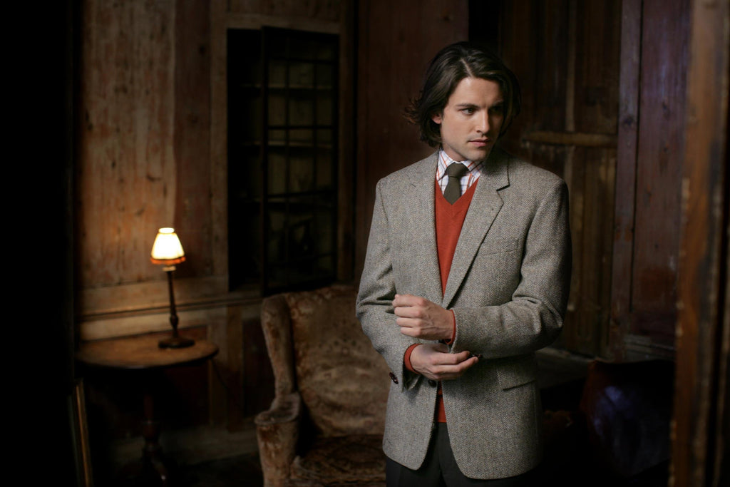 Mens Classic Genuine Scottish Harris Tweed Wool Blazer Jacket - Barva